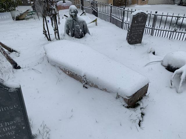 Building and setting up the Holiday Habits cemetery display during the 2022 season