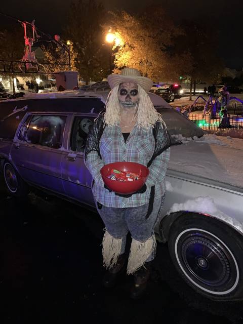 Building and setting up the Holiday Habits cemetery display during the 2022 season