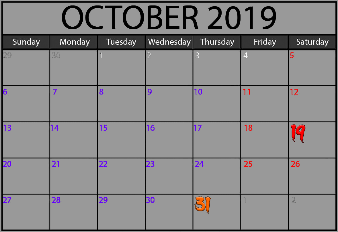 Calendar 2019